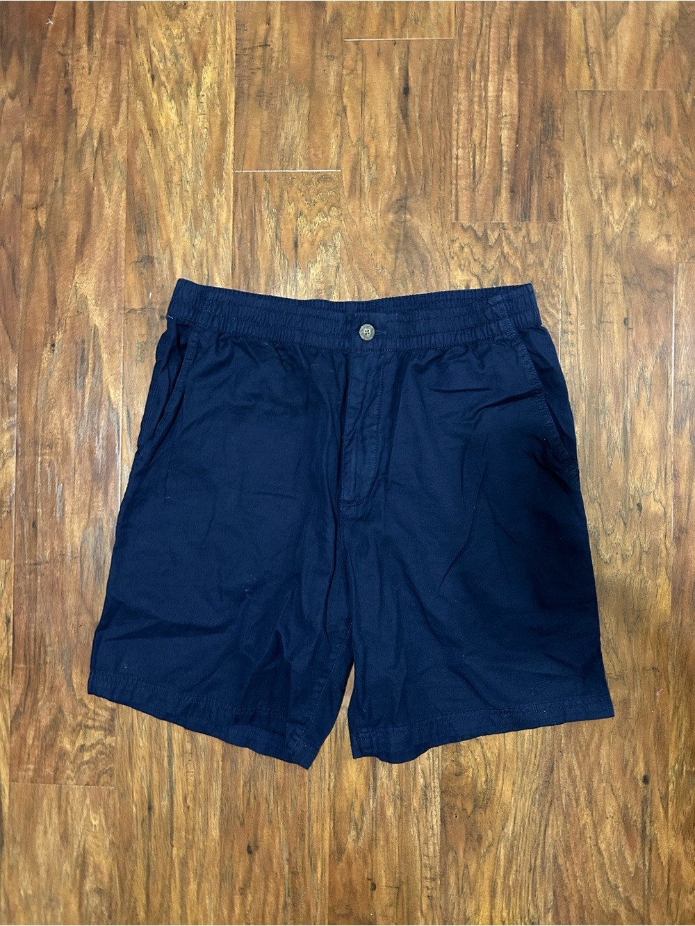 Caribbean Navy Blue Flat Front Men's Shorts With Pockets
